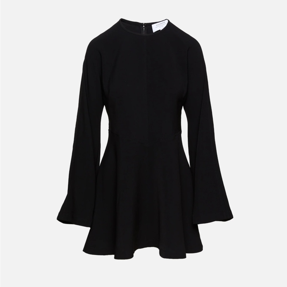 La Ligne Black Long-Sleeve Fit-and-Flare Mini Dress - Picture 2 of 11